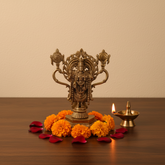 Handcrafted Brass Lord Venkateswara Idol | Traditional Balaji Statue with Shankh & Chakra Brass Artwork