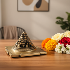 Solid Brass Shri Yantra (Shree Chakra) Meru | Auspicious Pooja & Vastu Prosperity Symbol