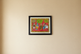 Krishna with Gopikas Cheriyal Painting – Traditional Telangana Folk Art Cheriyala Painting