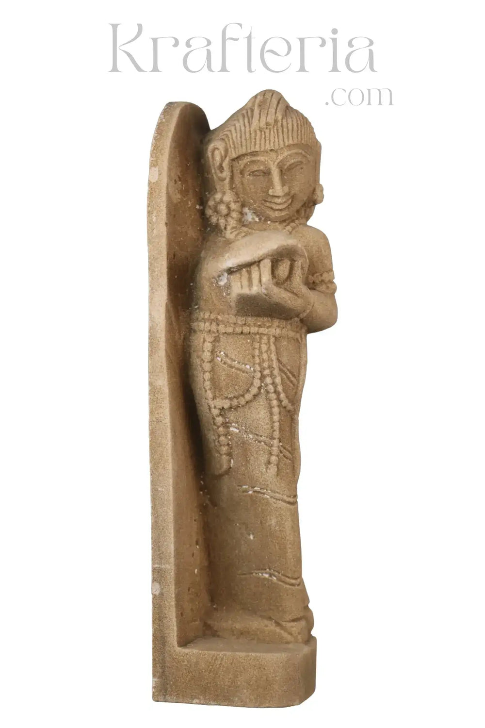 A Lady Adorning Herself with a Mirror Sand Stone