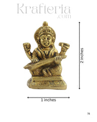 Brass Goddess Saraswathi Idol for Spiritual and Educational Spaces