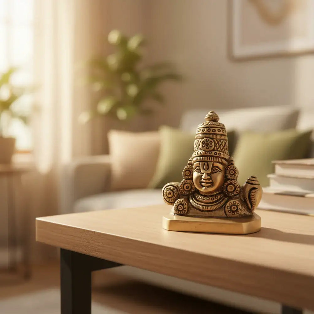 Brass Lord Venkateswara Face Idol (Tirupati Balaji) Brass Ware