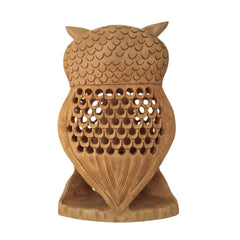 Handmade Wooden Jali Owl – Intricate Carved Decor Piece Wooden Decorative