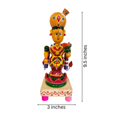Sacred Etikoppaka Goddess Lakshmi Figurine – Folk Art Wooden Craft