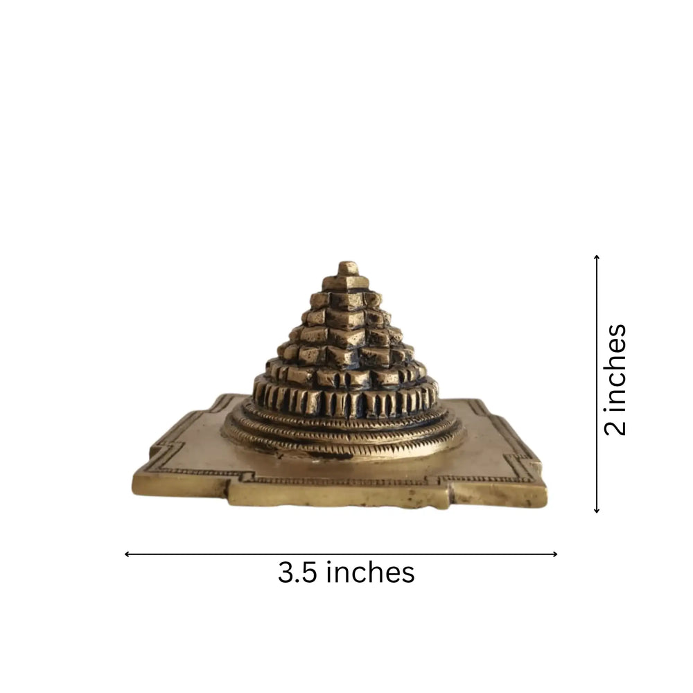 Solid Brass Shri Yantra (Shree Chakra) Meru | Auspicious Pooja & Vastu Prosperity Symbol Brass Ware