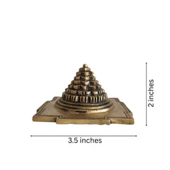 Solid Brass Shri Yantra (Shree Chakra) Meru | Auspicious Pooja & Vastu Prosperity Symbol Brass Ware