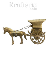 Antique Brass Horse Chariot – Exquisite Craftsmanship from India