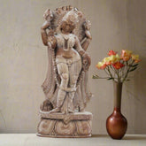 Parvathi Sculpture in Red Marble – Divine Grace and Strength
