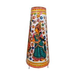 Handcrafted Leather Puppetry Lamp of Lord Rama Family | Bed Lamp Leather Paintings