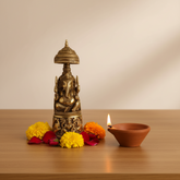 Handcrafted Ganpati Statue on Decorative Procession Pedestal Brass Artwork