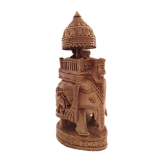 Hand-Carved Wooden Ambari Elephant | Traditional Indian Decor