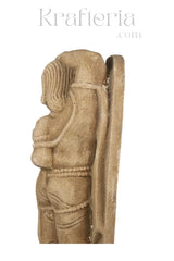 A Lady Adorning Herself with a Mirror Sand Stone