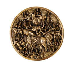 Vishnu Avatar and Goddess Durga in the center Brass Ware