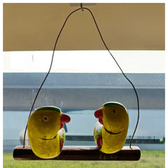 Nirmal Parrot Pair Wall Hanging | Telangana Wooden Decor Wooden Toy