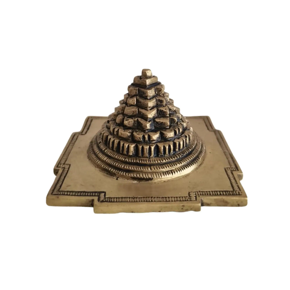 Solid Brass Shri Yantra (Shree Chakra) Meru | Auspicious Pooja & Vastu Prosperity Symbol Brass Ware