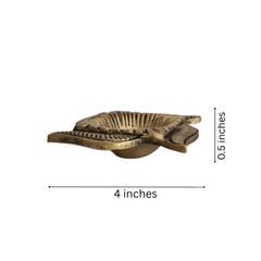 Pair of Auspicious Brass Swastik Diyas (Oil Lamps)