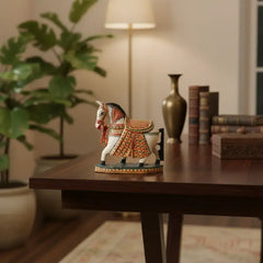 Colorful Hand-Painted Horse with Base | Traditional Art Decor maruthi handicrafts