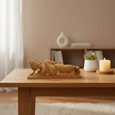 Wooden Sleeping Buddha Sculpture – Serene Home & Garden Decor Wooden Decorative