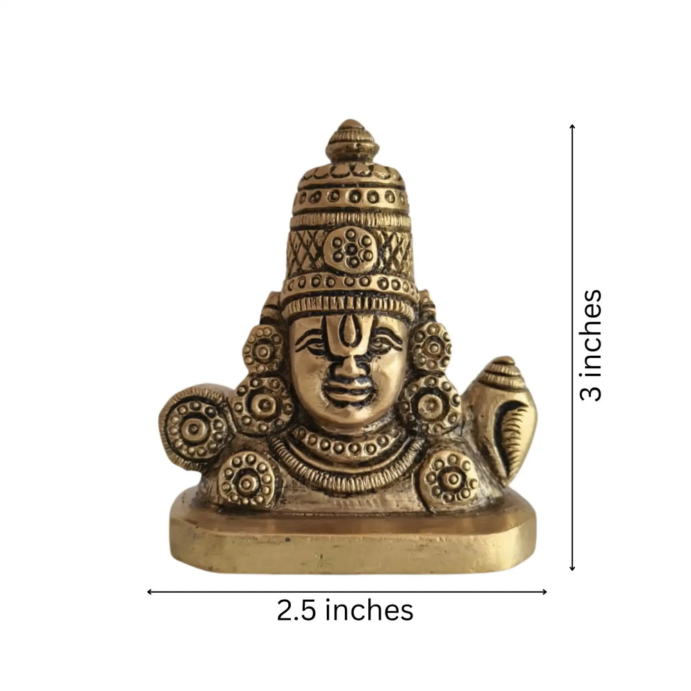 Brass Lord Venkateswara Face Idol (Tirupati Balaji) Brass Ware