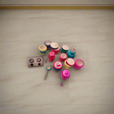 Handcrafted Lacquerware Kids' Kitchen Toy Set