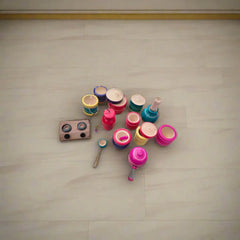 Handcrafted Lacquerware Kids' Kitchen Toy Set Etikoppaka Lacquerware