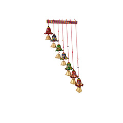 Hand-Painted Indian Folk Art Bell Cascade Wall Hanging wall decor