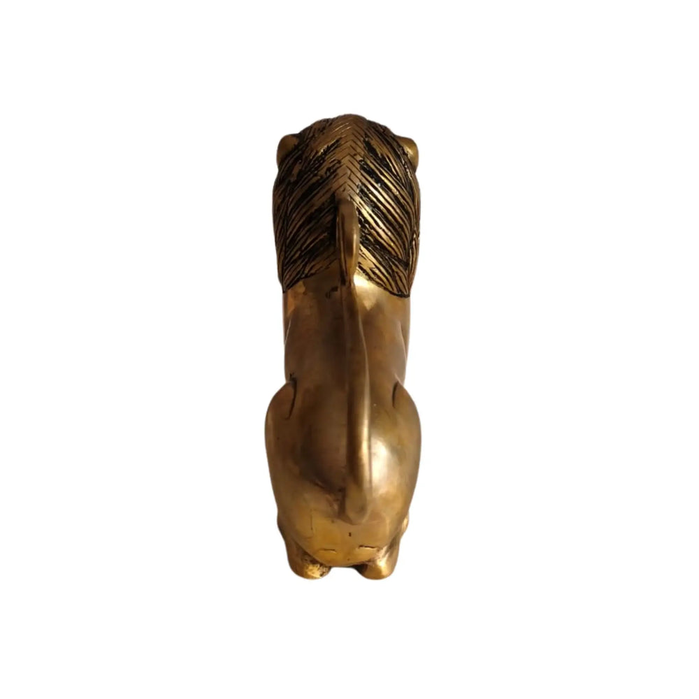 Regal Brass Lion Statue - Majestic Animal Figurine for Home Decor Brass Ware