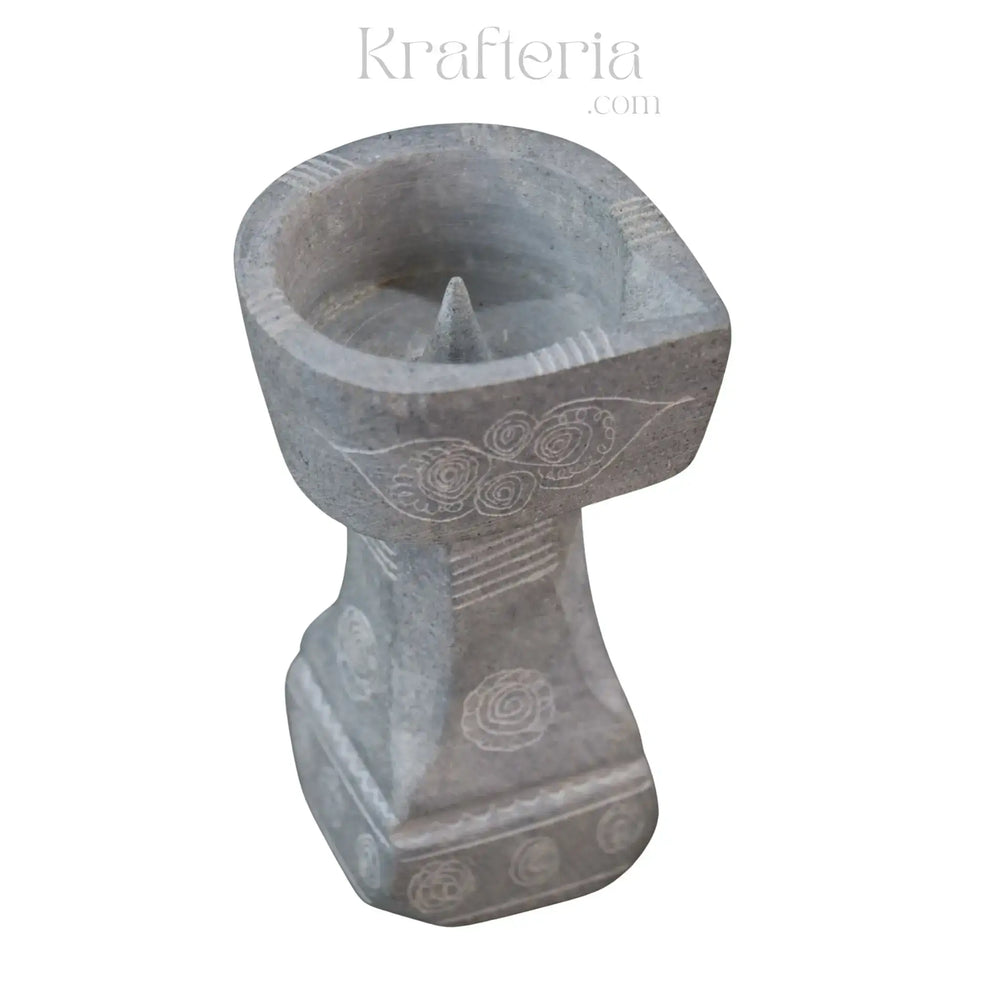 Traditional Soft Stone Diya Pair – Temple & Festival Decor belur shanker