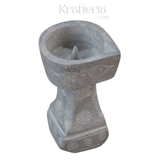 Traditional Soft Stone Diya Pair – Temple & Festival Decor belur shanker