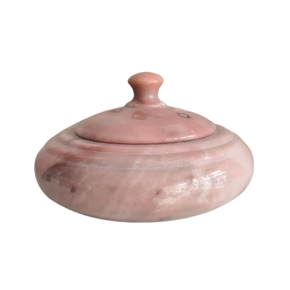Marble Decorative Storage Jar with Lid – Luxury Stone Pot for Home Décor Marble