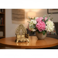 Ornate Golden Brass Sinhasan/Singhasan (Throne) Brass Ware