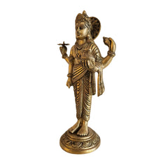 Standing Brass Idol of Lord Dhanvantari Brass Ware