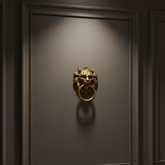 Handcrafted Brass Lion Head Door Knocker – Vintage Wall Décor Accent Brass Artwork