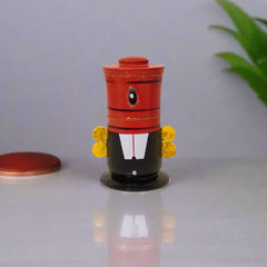 Etikoppaka Wooden Lord Venkateswara Facing Idol- Red & Black with Golden Accents Etikoppaka Lacquerware