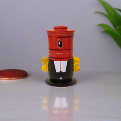 Etikoppaka Wooden Lord Venkateswara Facing Idol- Red & Black with Golden Accents