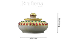 Natural Marble Kumkuma Bharani | Sindhoor Box | – Perfect for Pooja and Festivals Marble Soft Stone