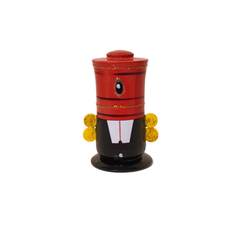 Etikoppaka Wooden Lord Venkateswara Facing Idol- Red & Black with Golden Accents