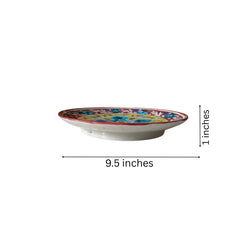 Rustic Red and Yellow Floral Cross Decorative Wall Plate Pottery