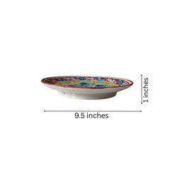 Rustic Red and Yellow Floral Cross Decorative Wall Plate Pottery