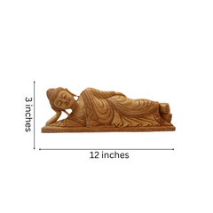 Wooden Sleeping Buddha Sculpture – Serene Home & Garden Decor