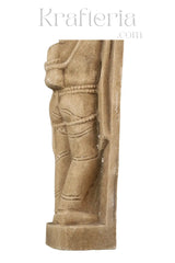 A Lady Adorning Herself with a Mirror Sand Stone