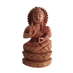 Hand-Carved Wooden Lotus Sitting Buddha – Spiritual Home Decor