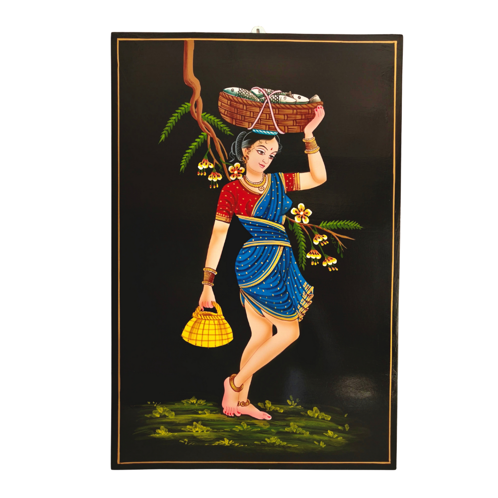 Handcrafted Telangana Nirmal painting fisherwomen