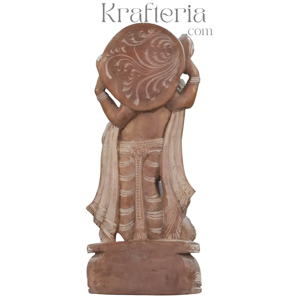 Parvathi Sculpture in Red Marble – Divine Grace and Strength Soft Stone