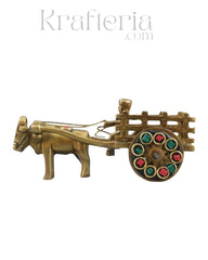 Premium Brass Bullock Cart – Ideal for Gifting & Collectors