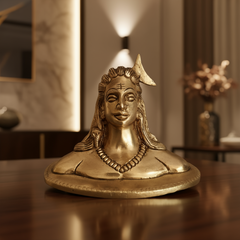 Brass Adiyogi Idol - Lord Shiva as the First Yogi and Source of Yoga