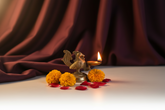 Handcrafted Brass Hamsa (Annapakshi) Table Diya | Traditional Mythical Bird Oil Lamp Brass Artwork