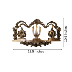 Sacred Brass Venkateswara Namam Wall Hanging with Shankha and Chakra Brass Ware