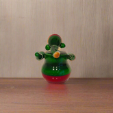 Vibrant Etikoppaka Lord Ganesha - Glossy Green and Red Lacquer Art