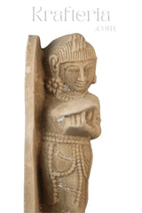 A Lady Adorning Herself with a Mirror Sand Stone
